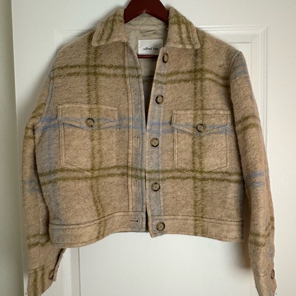 Wilfred Jackets & Blazers - Wilfred Beige and Green Plaid Utility Jacket